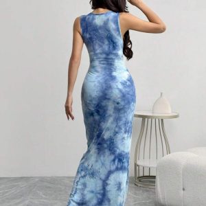 Vestido Ajustado verano Azul Talla L